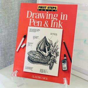 SIGNED Drawing In Pen & Ink Claudia Nice First Steps Series Paperback Book
